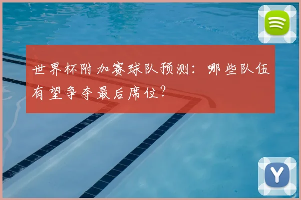 世界杯附加赛球队预测：哪些队伍有望争夺最后席位？